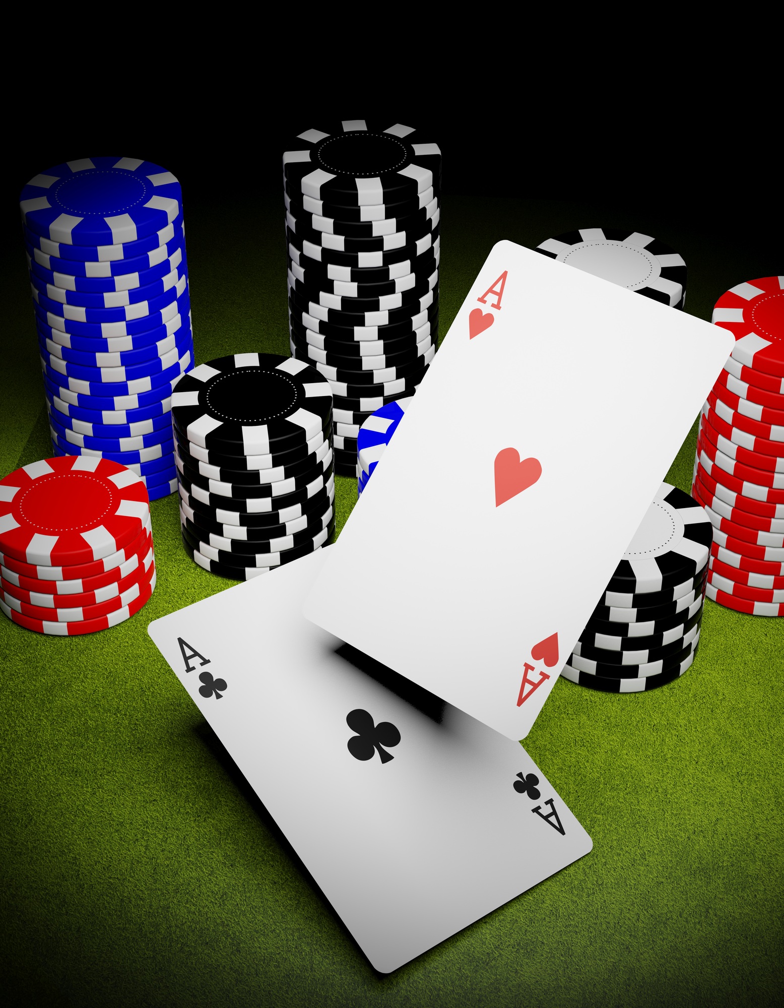 Two aces and casino chips